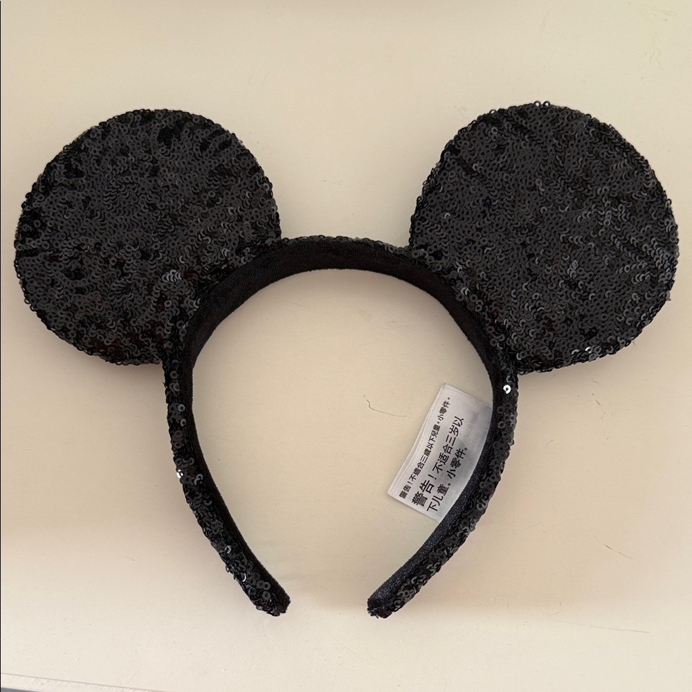 Disney Sparkling Black Sequin Ears Headband